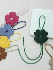 1 pieza Colgante de trébol de cuatro hojas personalizado con cuerda colorida, artículo personalizado, dije de trébol de cuatro hojas con letra, adecuado para bolso de mujer, regalo de primavera, accesorio de bolso lindo de trébol de cuatro hojas, múltiples colores disponibles - Brillante - Ver 3
