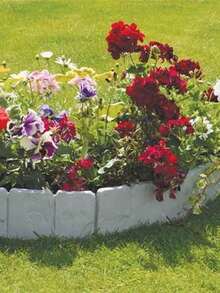 5/10/20 pezzi Recinzione decorativa per prato, bordo in plastica effetto pietra per giardino, aiuola, cortile, patio, recinzione divisoria da giardino a incastro - multicolore - Visualizzare 1