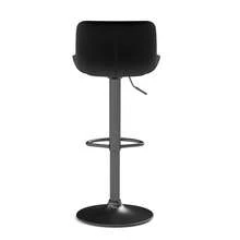 Set Of 4 Black Swivel Bar Stools For Dining Room – Velvet Upholstery, Adjustable Height, 360° Rotation - Black + Iron + Metal and Wood + Velvet + Foam + 4 Weapons - View 5