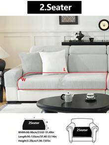 1pc Stretch Sofa Cover, Non-Slip Full Coverage Sofa Seat Cushion, Suitable For All Seasons, Fabric Sofa Slipcover, Machine Washable, Dust-Proof, Pet-Friendly, Decorative Sofa Protector, Adjustable For Corner Sofa, Bedroom, Office, Living Room 1/2/3/4 Seater - Light Grey - View 20