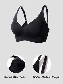 Seamless Wireless Soft Cup Bra For Women, Lightweight Elastic Pullover Bra With No Underwire, Invisible Wireless Pullover Bra For Women - Multicolor - View 4