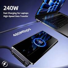 240W Type-C 转 Type-C 快充折叠手机支架，360° 旋转，1 米 USB-C 数据充电线，赠品 - 灰色 - 查看 3