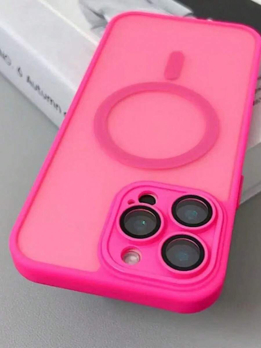 Ốp lưng bảo vệ cao cấp mờ, bán trong suốt, chống sốc, tương thích với iPhone 16, 15, 14, 13, 12, 11 Pro Max, phù hợp với sạc không dây MagSafe. - Đỏ - Xem 1