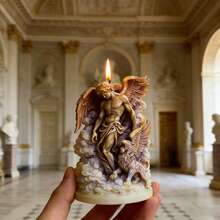 1pc White Creative Holy Angel And Guardian Lion Mold, Vividly Depicting Angel Wings And Lion Clouds, Easy To Demold And Reusable Silicone Mold, Suitable For Making Scented Candles, Plaster Or Resin Artworks, Is A Sacred Gift For Religious Festivals Or Special Celebrations, And A Mysterious Choice For Home Decoration. - White - Angel Flying Lion - View 3