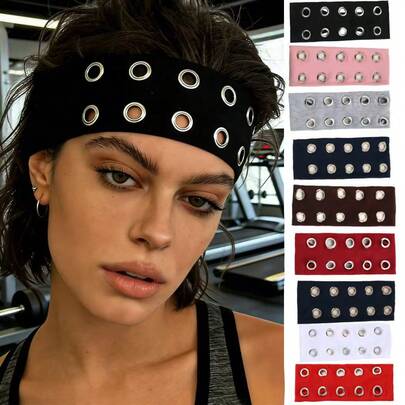 时尚街头风编织男女通用发带，镂空纯色欧美风格