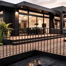 Deck Railing Kit, Metal Porch Railing With Right-Angle Connectors For Flat Surfaces, Outdoor Guard Rail Handrail For Deck, Balcony, Patio, Black - Black - View 8