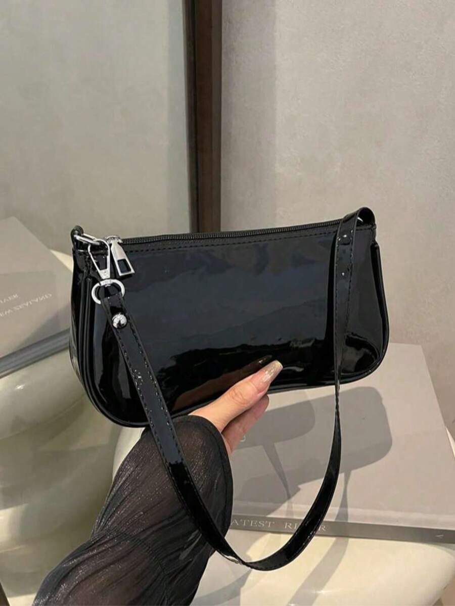 New Fashionable Versatile Shoulder Bag, Women Underarm Handbag - Black - View 1