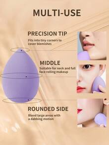 Bộ bông trang điểm và bông phấn 9 món màu trơn, hình trứng, cỡ nhỏ, không thấm nước, dụng cụ trang điểm. - Nhiều màu - Xem 6