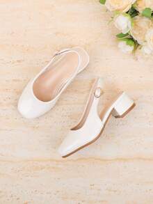 Hochzeitsparty Abendurlaub süß niedlich Blumenmädchen Mädchenschuhe geeignet für große mittlere kleine Mädchen Kinderschuhe Babyschuhe vielseitige kleine Schuhe Mädchenmode weißes formelles Kleid vier Jahreszeiten Feiertag High Heel dicker Absatz Schuhe formelles Kleid Mary Jane Prinzessinenschuhe geschlossene Zehenpartie französischer Stil Schuhe eleganter Riemen High Heel Schuhe Mädchenschuhe Sommer - Weiss - Übersicht 5