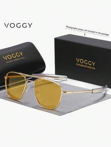 VOGGY Fashionable, Minimalist, Retro, Metal, Polarized Decorative Eyeglasses, For Men, Suitable For Sports, Driving, Outdoor, Cycling, Fishing, Vacation, Travel, Party, Decoration, Gift Looks Street Style And Suit For Sweater Jacket Sweatshirt Hoodie Leather Pants And Cargo Pants For Summer Beach Vacation,Outdoor,Travel - Đen/Xám - Xem 7
