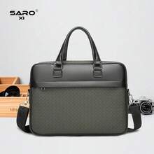 saroxi Men's Classic Briefcase, Can Hold Files, Laptop, Minimalist & Fashionable For Business, Commuting, Travel, High-End Gift Choice For Men - Dark Green - View 13