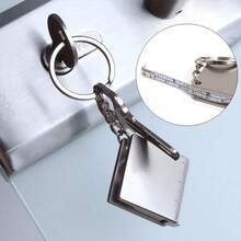 1pc Stainless Steel Retractable Ruler Tape Measure Keychain: Perfect Measuring Tool For On-The-Go! - Bạc - Xem 3