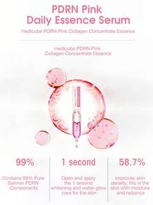 Medicube PDRN 粉紅膠原蛋白濃縮精華液，含 99% 三文魚 PDRN 與 285Da 膠原蛋白，密封新鮮系統 1 秒吸收，修復再生肌膚，提升緊緻度與亮澤光采 - PDRN一日精華 - 查看 5