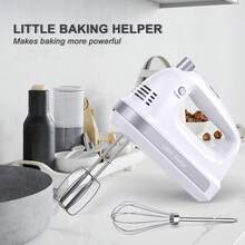 300W Mini Electric Hand Mixer - 5-Speed Control For Baking, Cakes & Creams With 3 Stainless Steel Attachments (2 Beaters/Whisk) | Compact Storage Case (White/Red) - Xem 5