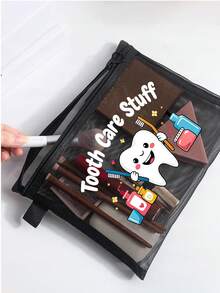 1pc Large Dental Theme Organizer Bag - Big Dental Tool Travel Case, Suitable For Dentists, Assistants And Patients - Creative Birthday/Anniversary Gift, Dental Gift, Home Organizer Bag, Interesting Design, Durable, Toiletry Bag, Patient Medication Pouch, Pill Box, Medicine Storage Bag, Medical Kit, First Aid Box, Cruise & Travel Essential - Multicolor - View 5