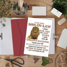 1pc "To My Dear Son-In-Law" Funny Birthday Card, Suitable Gift For Son-In-Law (Random Envelope Color) - To My Son-in-law - View 2