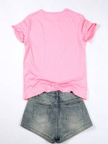 Disney Princess Retro Disney World Comfort Shirt, Retro Disney World Shirt, Mickey And Friends Shirt, Retro Disney Shirt, Disney 2026 Journey To Disneyland T-Shirt, Women's Casual Oversized Top, Women's Casual Loose Top, Summer Streetwear, Birthday Gift Shirt, Amusement Park Home Matching Shirt, Text Shirt, Retro Amusement Park Travel Shirt, Family Vacation Shirt, Casual Loose T-Shirt. Soft And Breathable Fabric Is Suitable For Themed Activities, Made Of Soft, Comfortable, And Durable Materials. Spring And Summer Women's Round Neck T-Shirt Is Perfect For Going Out/Daily Wear/Summer Shopping, Gatherings, Travel, And Parties. This Is Also An Exquisite Classic Sportswear And Women's Summer Clothing, With A White Top - 粉色 - 查看 2