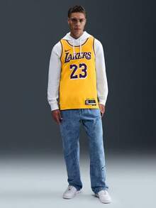 洛杉矶湖人队 Icon Edition Nike Dri-FIT NBA 男款摇摆人球衣 - 黃色 - 查看 7