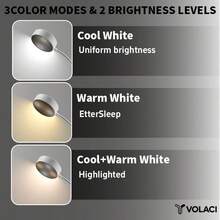 VOLACI 4LED Eye-Care Clip-On Book Light, Rechargeable 3-Color Dimmable Desk Lamp, Stepless Dimming Portable Reading Light, Bedside Reading Lamp (Battery Not Included) - White - View 3