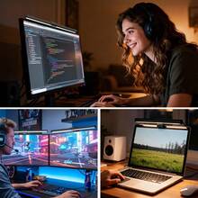 1pc LED Display Light Strip, Screen Hanging Light, Adjustable Brightness, Reading Light, USB Power Supply, Computer Office Eye-Protecting Light, For Gaming And Home Office Settings, Tabletop Light - USB Style - View 9