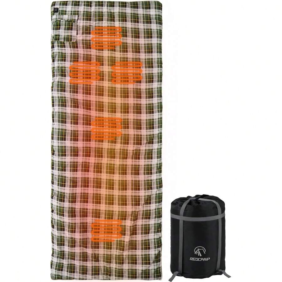 REDCAMP Extra Thick Sleeping Bag Pad With 5 Comfort Zones, Ultra Soft Sleeping Bag Liner For Cold Weather, High-Density Cushion Mat For Camping & Backpacking - XL Portable Size - Sofa Green - 查看 1