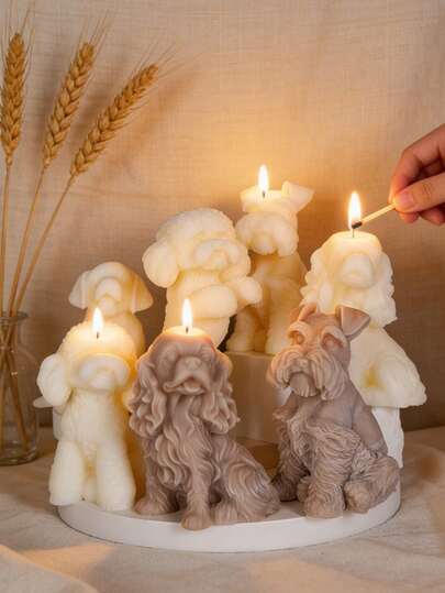 3D硅胶狗狗模具，金毛寻回犬、拉布拉多犬、贵宾犬、泰迪熊造型蜡烛、蜡、石膏DIY模具