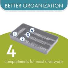 Dial Industries - Bandeja organizadora para cajones de cocina utensilios pequeños color gris - Gris - Ver 4