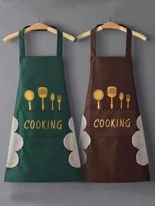 An Adjustable Cooking Apron With Pockets, Waterproof And Oil-Resistant, Suitable For Cooking And Chefs, Unisex Design, Simple And Elegant Cooking Apron. - Multicolor - View 10