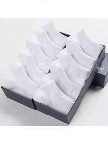 10 Pairs Unisex Solid Color Comfortable Lightweight Low-Cut Socks - Multicolor - View 7
