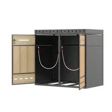 Container Storage Unit With Green Roof, Enclosure For 120-240 Liter Containers, Container Cabinet, Container Box - Grey - View 8