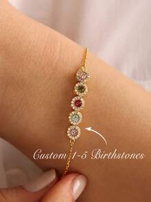 1 chiếc vòng tay đá quý theo tháng sinh gia đình được cá nhân hóa | Vòng tay đá quý độc quyền dành cho bà | Vòng tay cho mẹ | Quà tặng cho phái nữ | Quà sinh nhật cho mẹ | Quà sinh nhật - Hoa hồng vàng - Xem 1