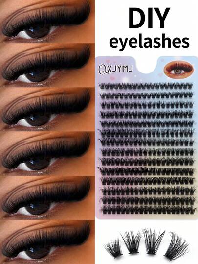 280pcs Thin Individual False Eyelashes - Natural Look, D-Curl Lifted, Fluffy, DIY Lash Extension For Salon-Level Volume & Length - Easy To Wear, Reusable, Comfortable Fit