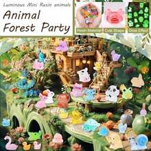 52Pcs Luminous Mini Resin Animals 52 Styles Miniature Glow In The Dark Resin Animal Figures To Hide Tiny Small Little Ducks Turtles Dinosaurs And Frogs For Micro Landscape House Fairy Garden Decor - A - 查看 5