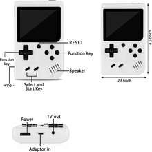 Retro Handheld Games Console Built-In 400 Video Games, Portable Handheld Emulator With 3.0" HD Screen And Rechargeable Battery, Support Connection To TV And 2 Players, Gifts For Boys And Girls - White - View 3