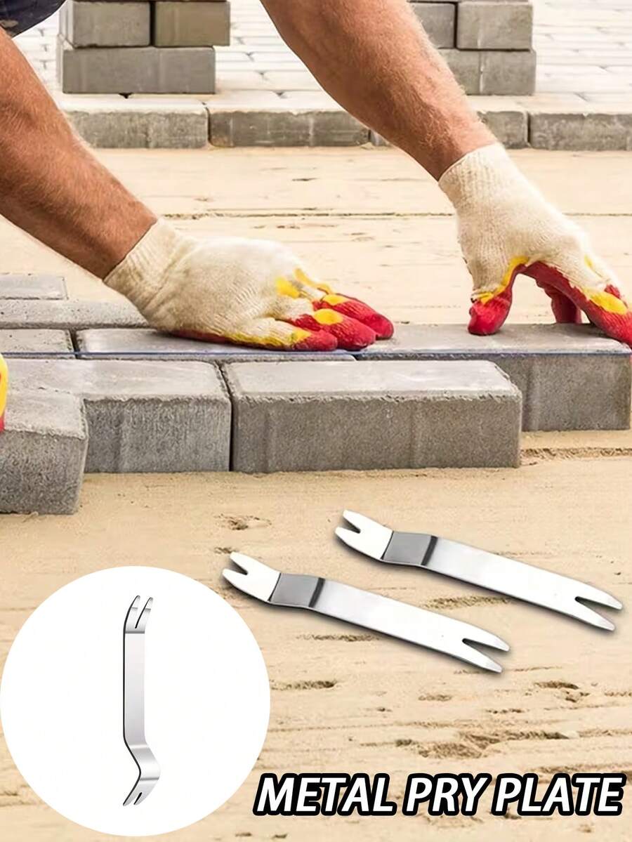 3件套不锈钢瓷砖拆卸工具，重型瓷砖撬棒，用于抬起下沉瓷砖，高效的园艺草坪露台砖块更换和维修手动工具 - 多色 - 查看 1