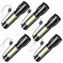Super Bright Mini LED Flashlight Zoomable Strobe 5 Modes Rechargeable Outdoor Emergency Pocket Light For Outdoor Camping Hiking Emergency Use - Random Color(Blue Or Gray) - View 15