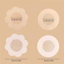 100/50/10/2pcs Self-Adhesive Reusable Rayon Breast Covers, Soft Petal Bra Pasties For Everyday Comfortable Wear & Sports Protection - Multicolor - View 8