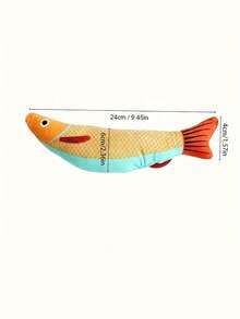 1pc Realistic Fish Design Cat Toy, Makes Rustling Sound, Soft & Durable, Interactive Cat Teaser Wand, Suitable For Indoor Exercise, Cat Supplies - Multicolor - View 5
