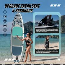 10'6'' Inflatable Stand Up Paddle Board Set With Paddle, Pump & Backpack Non-Slip ISUP For Beginners & Adults - Blue-10'6" - View 4