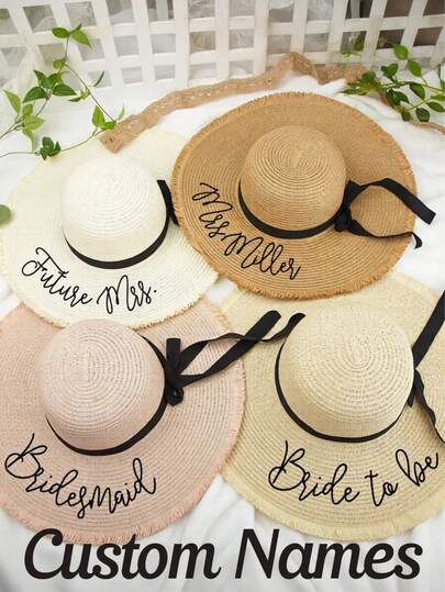 Sombreros de playa bordados a medida, regalos para novias, sombreros personalizados, sombreros de playa para mujeres, regalos para novias, sombreros para fiestas de novias, sombreros de playa de peluche personalizados, regalos para novias, regalos para el Día de la Madre, fiestas de despedida de soltera en la playa, regalos para novias, recuerdos para fiestas de despedida de soltera, regalos para damas de honor, sombreros de novia, fiestas de despedida de soltera, sombreros para damas de honor, sombreros de novia, sombreros de sol personalizados, adecuados para estudiantes universitarios, colegas y dormitorios, organizador de viaje