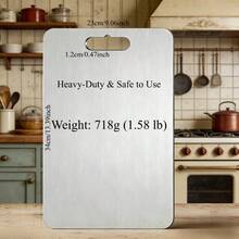 1 Pc Thick Stainless Steel Kitchen Cutting Board - Scratch-Resistant Chopping Surface For Meats, Steaks, Chickens, Veggies, Fruits & Bread | Non-Slip, Dishwasher-Friendly - Vegetable and Fruit Cutting Board - View 11