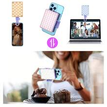 Borriig 60pcs Rechargeable Clip-On Video Conference Lighting, Front & Back Clip Design, 3 Dimming Modes Suitable For Smartphone, Android, Laptop, Makeup, Selfie, Vlog - Mauve Purple - View 4