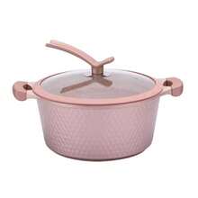 12-Piece Non-Stick Ceramic Coated Cookware Set For Gas And Induction - ROSE - View 3