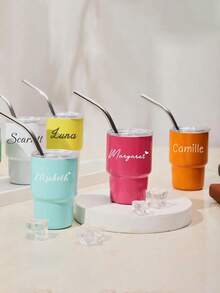 Cốc in hoa sinh nhật cá nhân hóa có nắp đậy, Cốc dành cho phù dâu, Quà cầu hôn phù dâu, Quà tặng cô dâu, Cốc du lịch cho cô dâu, Cốc phù dâu - Nhiều màu - Xem 5