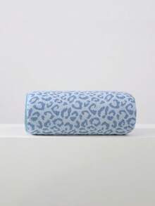 1pc/2pcs/3pcs Luxury Leopard Print Towel Set - Jacquard Coral Velvet, Ultra-Soft Plush Towels, Ideal For Bold Home Decor And Spa Setting - Blue - View 5