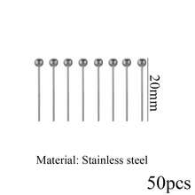 50-Piece Set Of Stainless Steel Fashion Ball Pins, Bead Pins, Round-Head Pins For DIY Beadwork, Pendants, And Jewelry Making Accessories - Silver - View 6