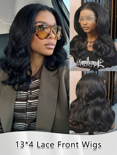 16 Inch Black Curly Short Wig, Made Of Heat-Resistant Synthetic Fiber, 13x4 Lace Front, With Baby Hair, Elastic Cap Design Suitable For All, High-Quality Ladies Natural Beautiful Soft Heat-Resistant Synthetic Fiber Wig, Natural Style Suitable For Daily Wear And Parties, Heat-Resistant Design, Suitable For Daily Use And Parties