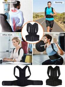 Adjustable Ergonomic Back Support Belt - Posture Corrector For Spine Alignment, Prevents Hunchback, Promotes Healthy Back - Fit For Daily Use,Adult Posture Corrector, Invisible Back Support Strap, Adjustable Upper Back Upright, With Shoulder Strap And Lumbar Support, | Comfortable And Breathable Design - Multicolor - View 11