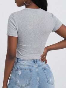 Customizable Women Short Sleeve T-Shirt Sports - Light Grey - View 2