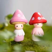 2pcs/10pcs Random Mushroom Fairy Doll, Fairy Garden Decor, Creative Cartoon Figurine, Resin Miniature Mushroom Statue, Suitable For Cake, Dollhouse, Garden Decor, DIY Accessories - Mushroom - View 7